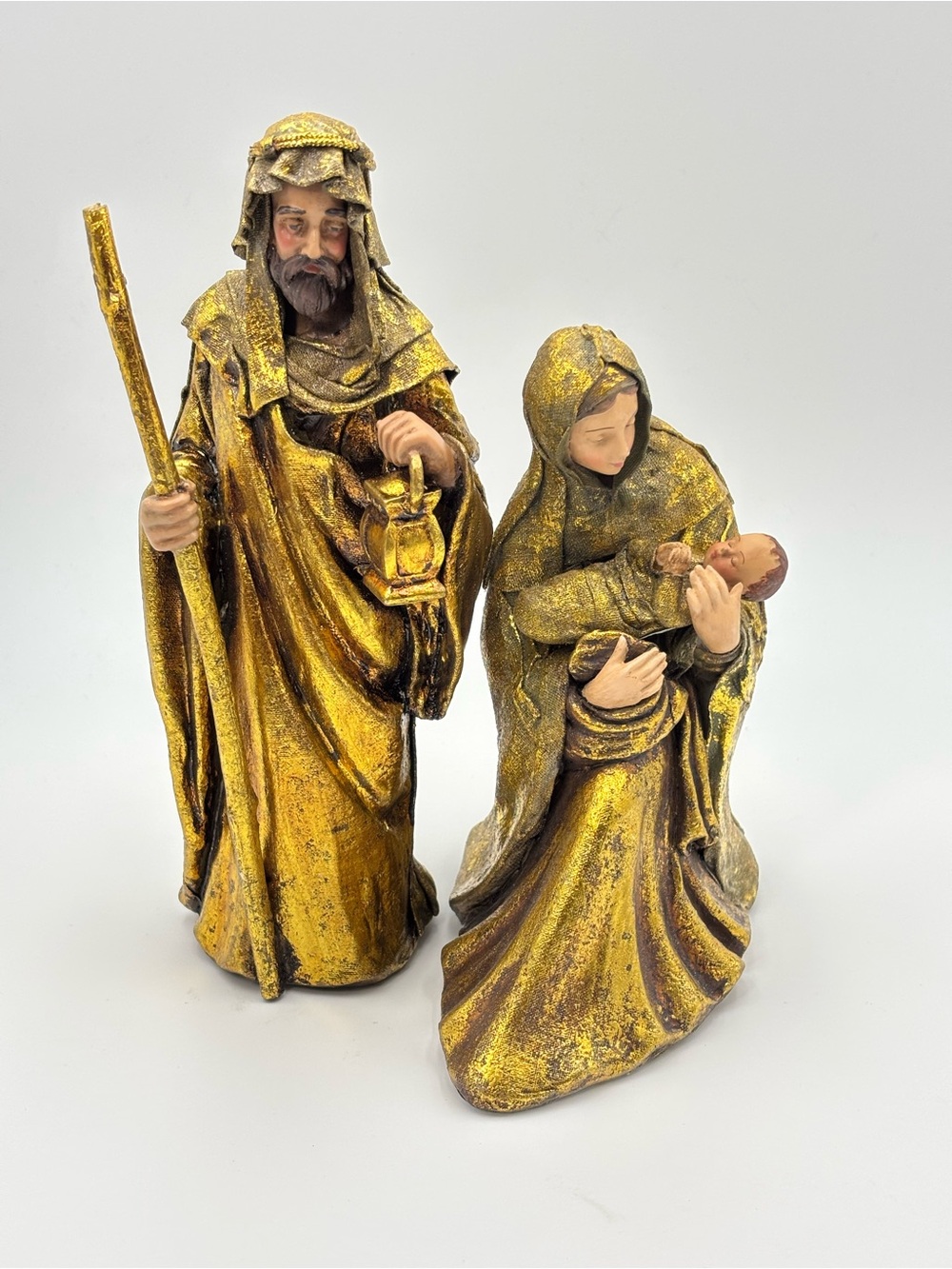 Department 56‎ Vintage Gold Gilded Holy Family Set of 3 Nativity Figurine